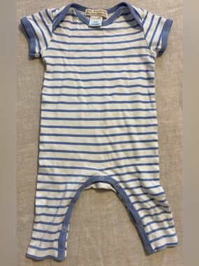 TBBC Blue White Striped Romper 6-12M